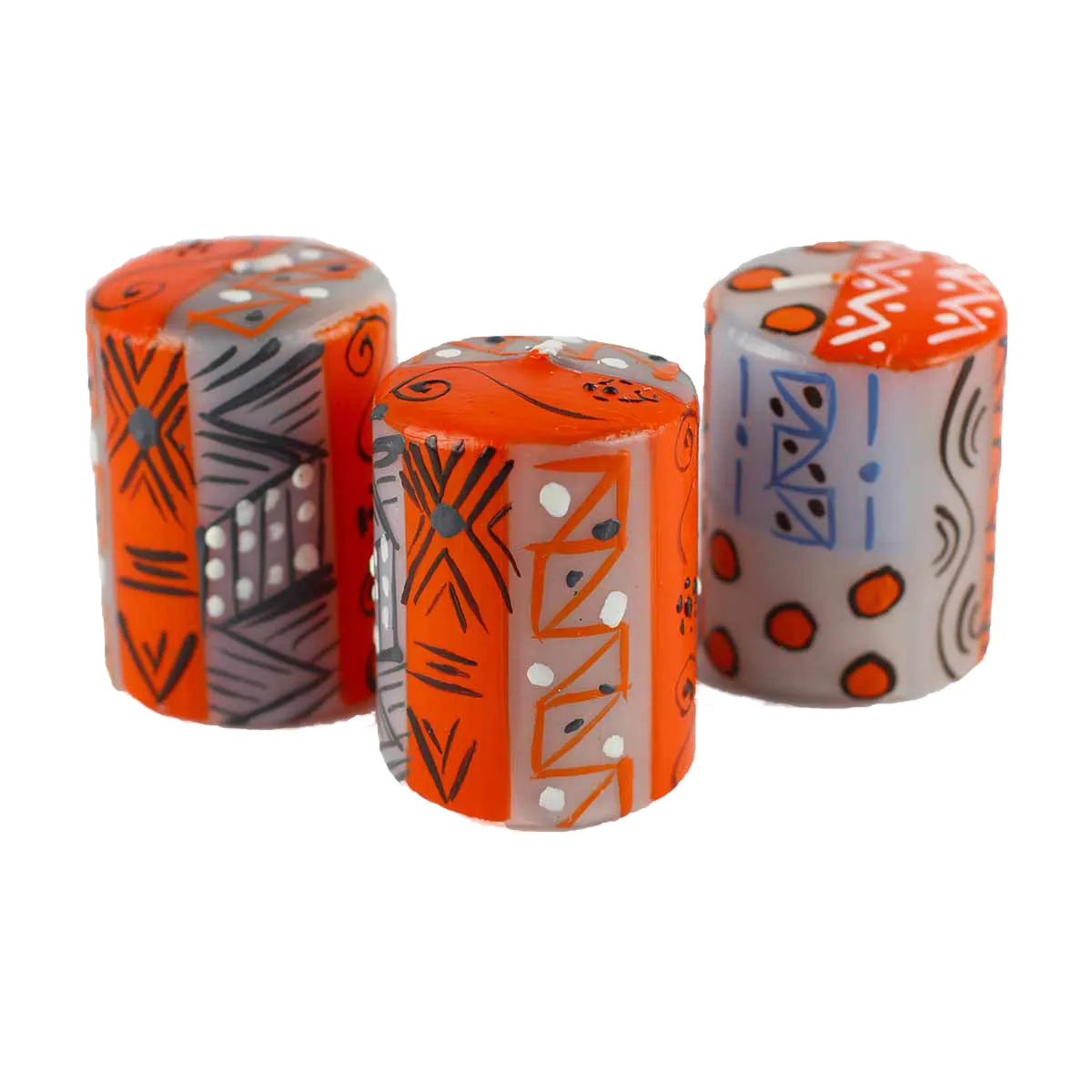 Hand Painted Candles in Kukomo Design (box of three) Nobunto