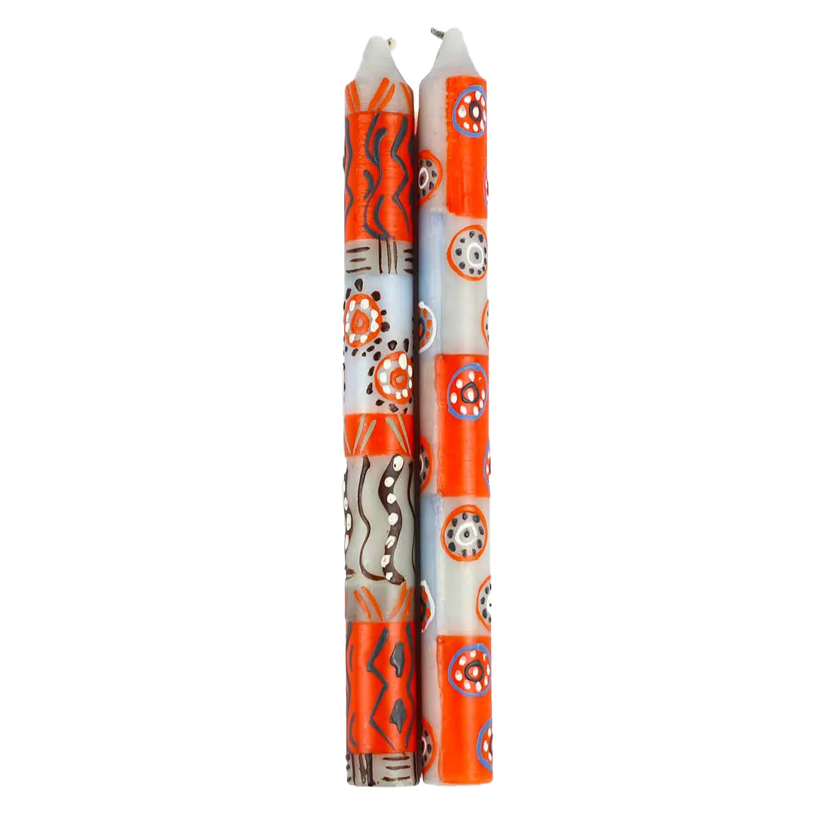 Hand Painted Candles in Kukomo Design (pair of tapers) Nobunto