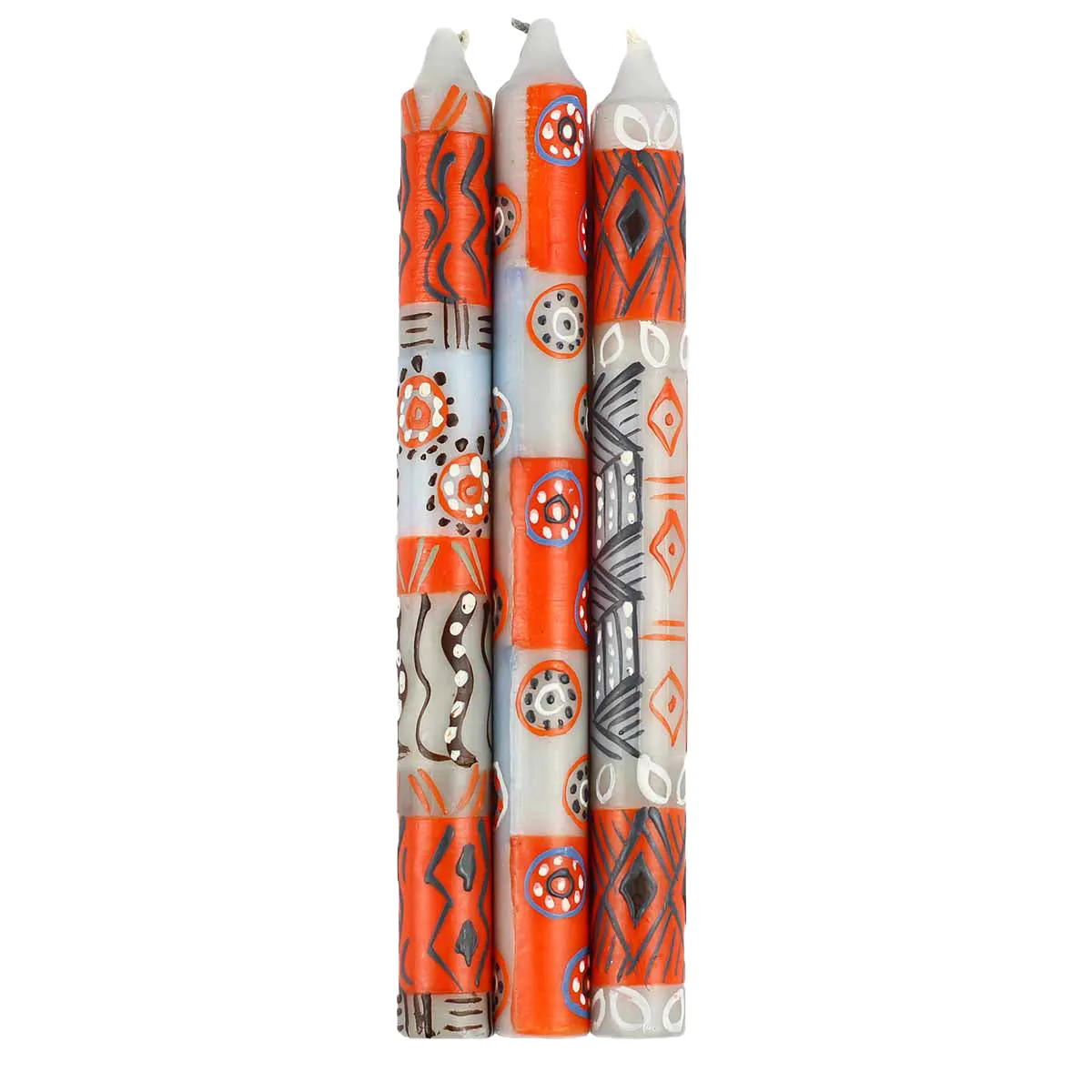 Hand Painted Candles in Kukomo Design (three tapers) Nobunto