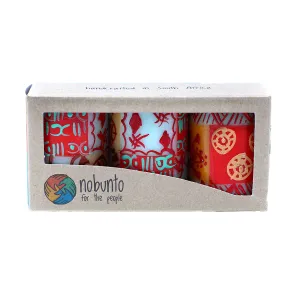 Hand Painted Candles in Owoduni Design (box of three) Nobunto