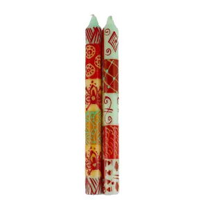 Hand Painted Candles in Owoduni Design (pair of tapers) Nobunto