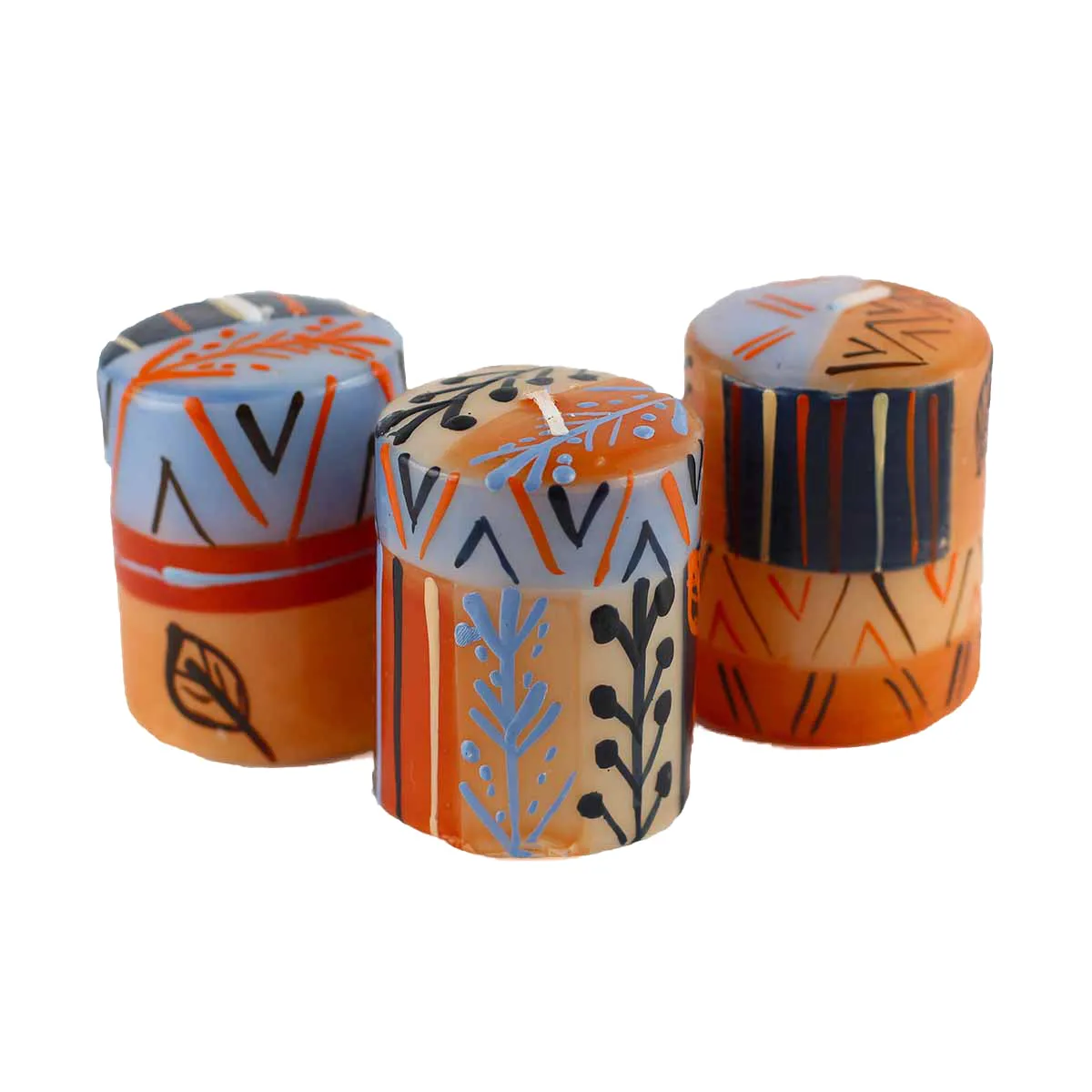 Hand Painted Candles in Uzushi Design (box of three) Nobunto