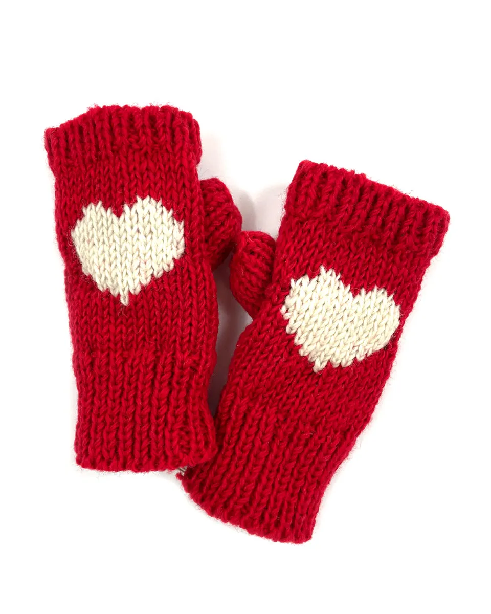 Heart Fingerless Gloves