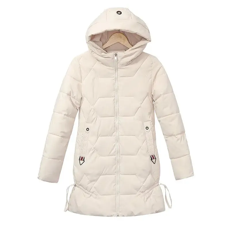 Hooded slim plus size slim down padded jacket