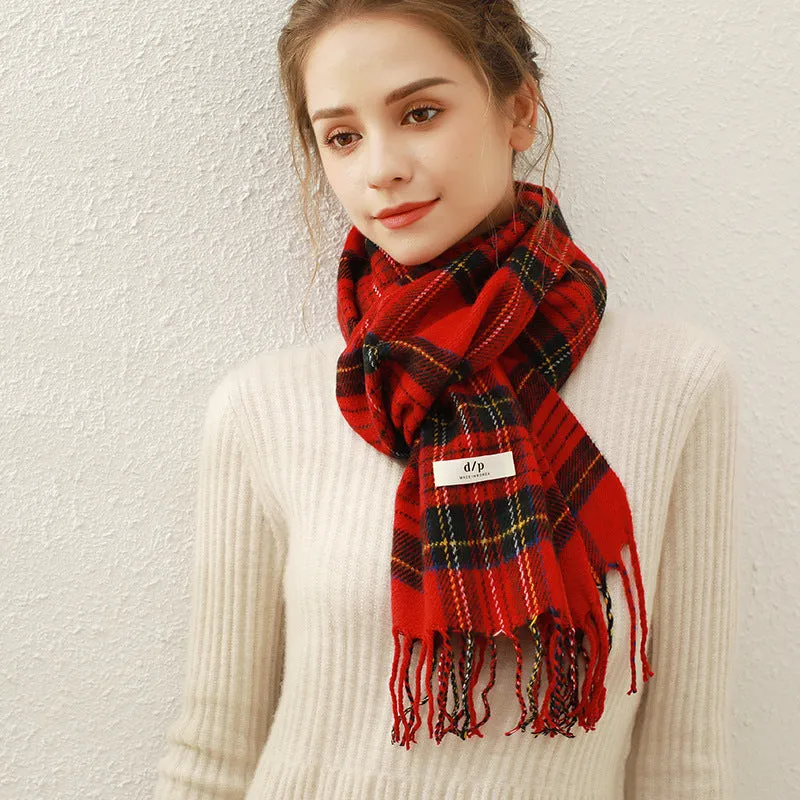 Imitation Cashmere Winter Dongdaemun Korean Fashion Versatile Retro Plaid Scarf