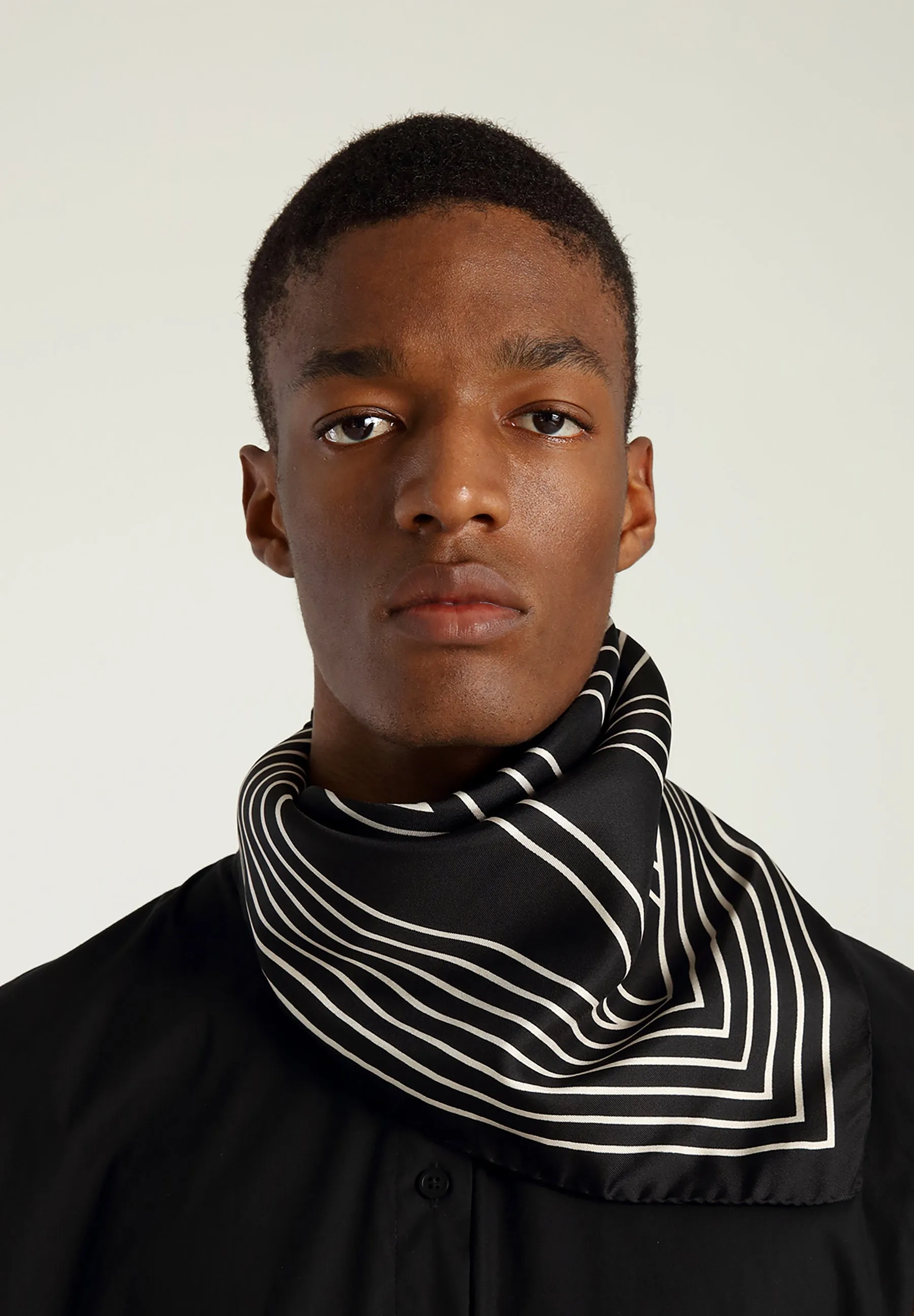 KINGS SILK SCARF - Black