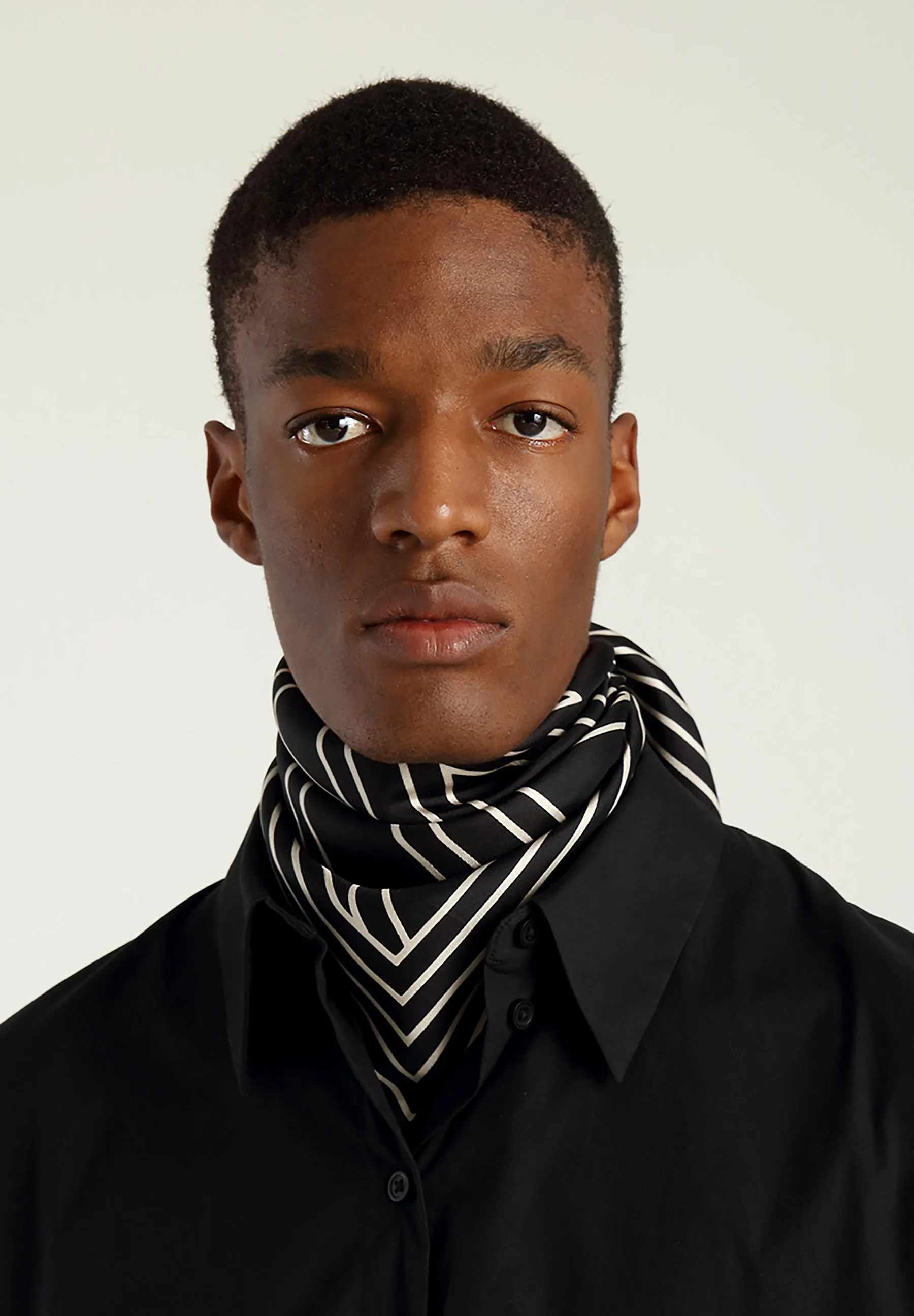 KINGS SILK SCARF - Black