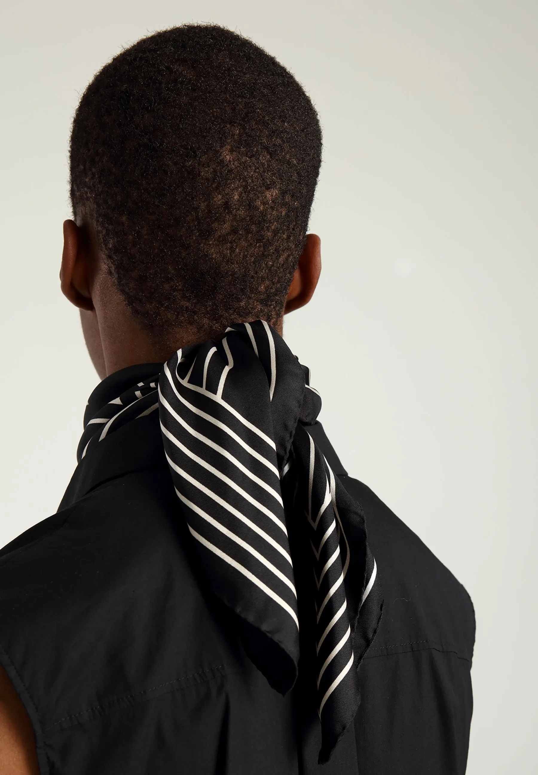 KINGS SILK SCARF - Black