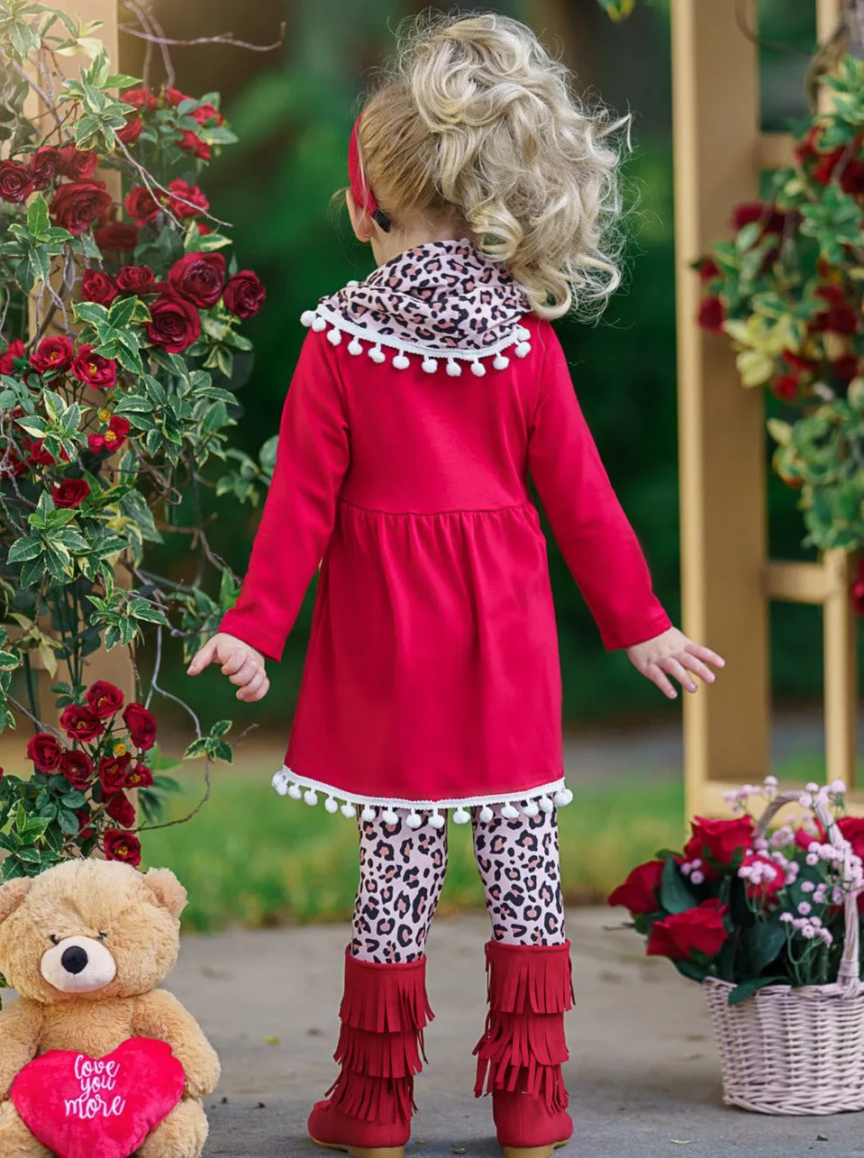 Kissy Face Tunic, Scarf and Legging Set