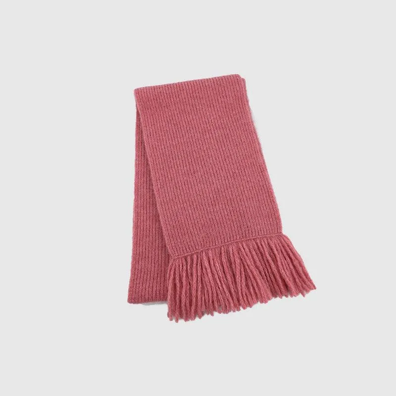 Ladies Solid Color Kint Tassel Scarves YW3036