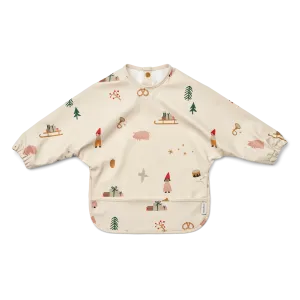 Liewood Merle Cape Bib with sleeves | Holiday /Sandy Mix