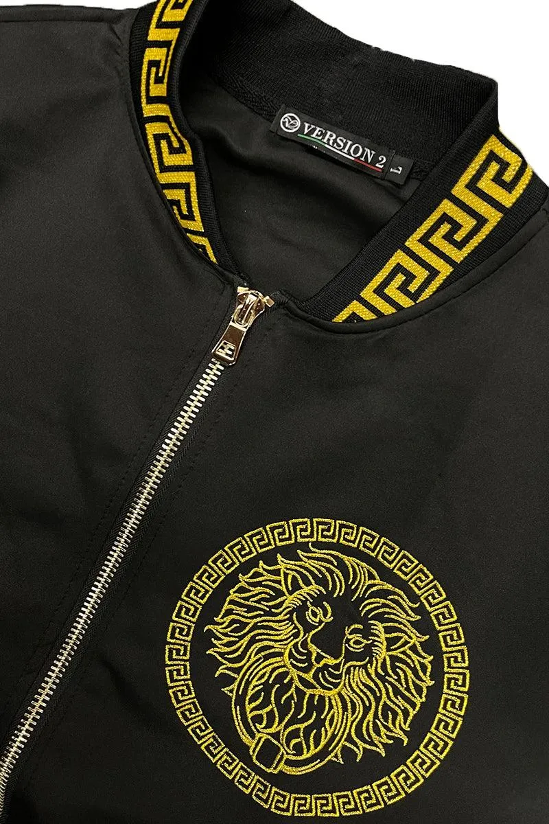 Lion Head Embroidery Status Track Jacket