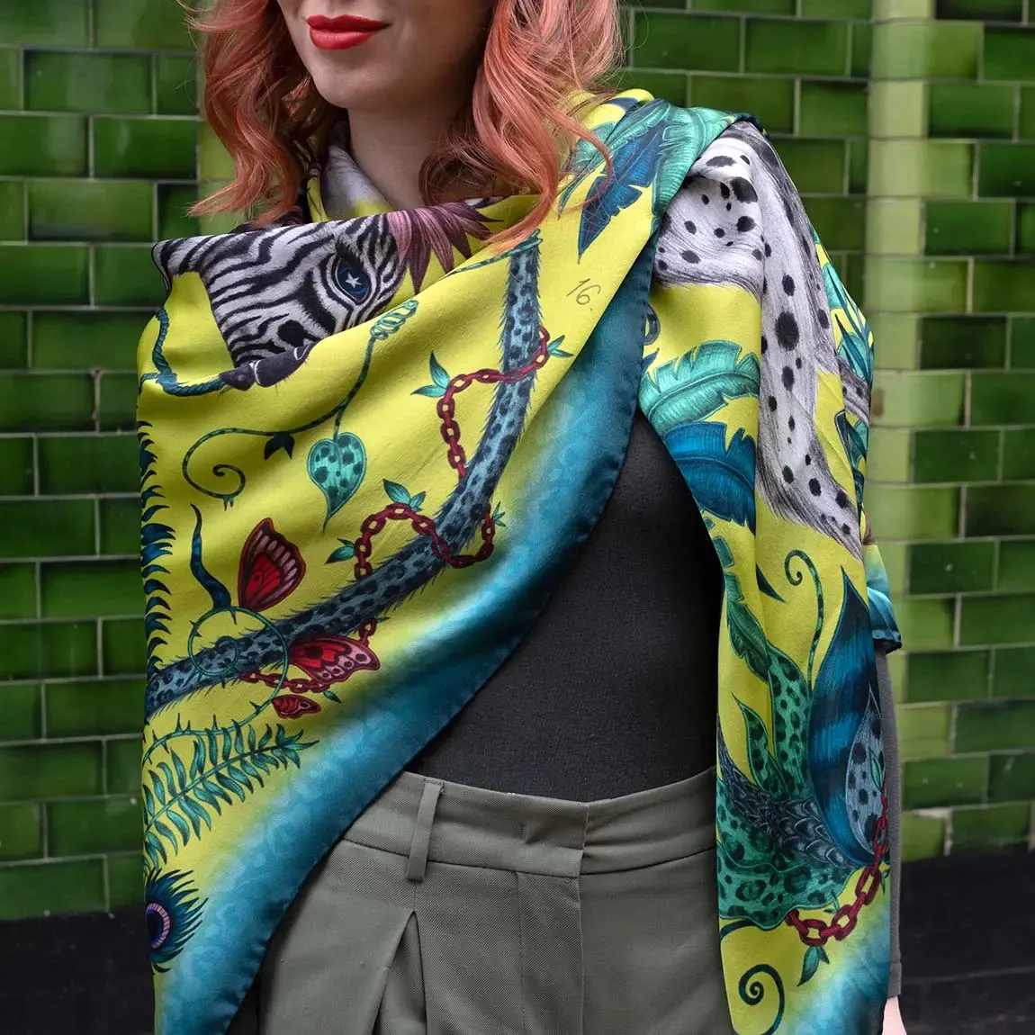 Lost World Silk Chiffon Scarf