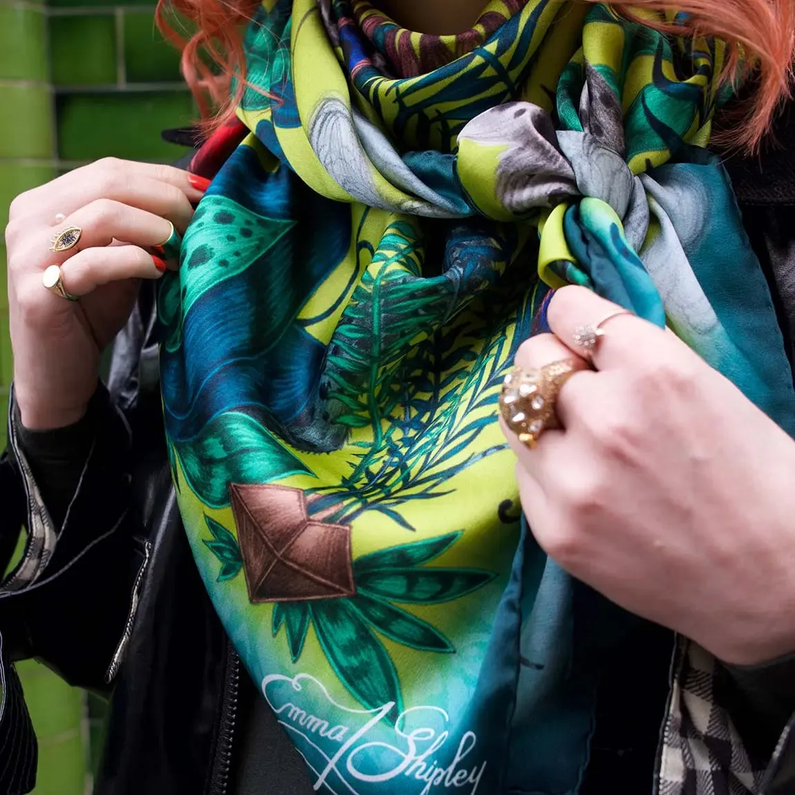 Lost World Silk Chiffon Scarf