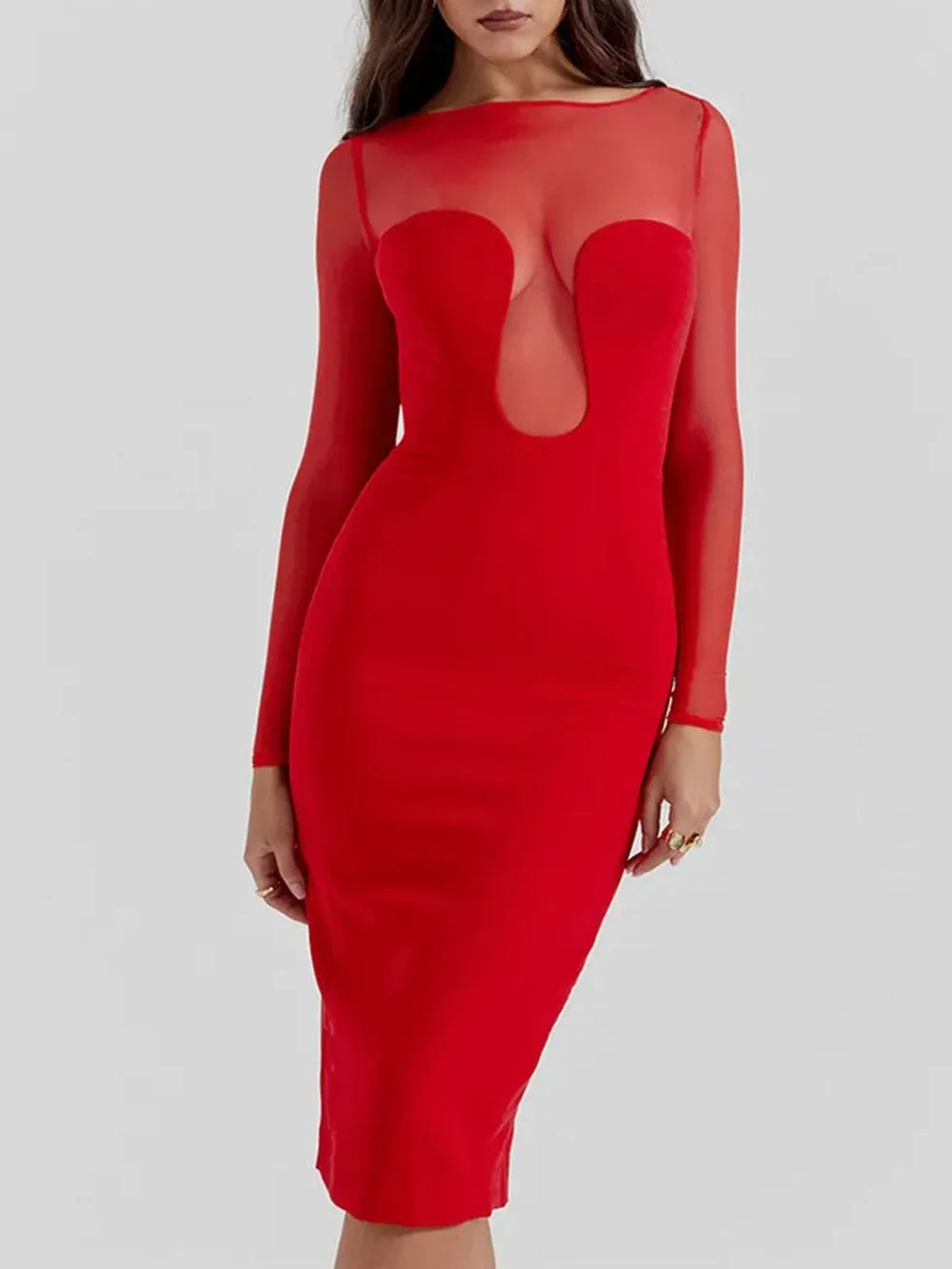 Lucia Backless Split Bodycon Midi Dress