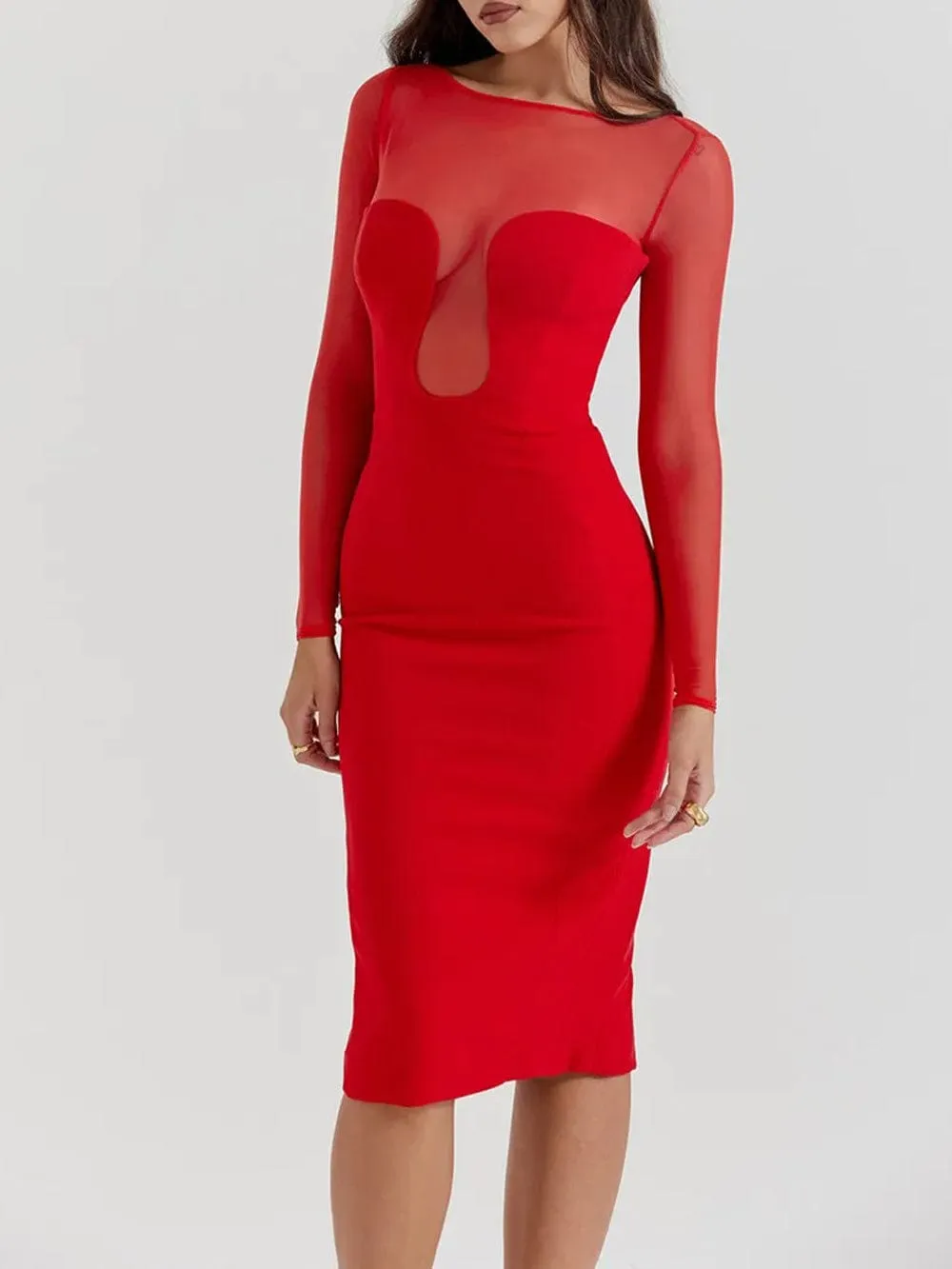 Lucia Backless Split Bodycon Midi Dress