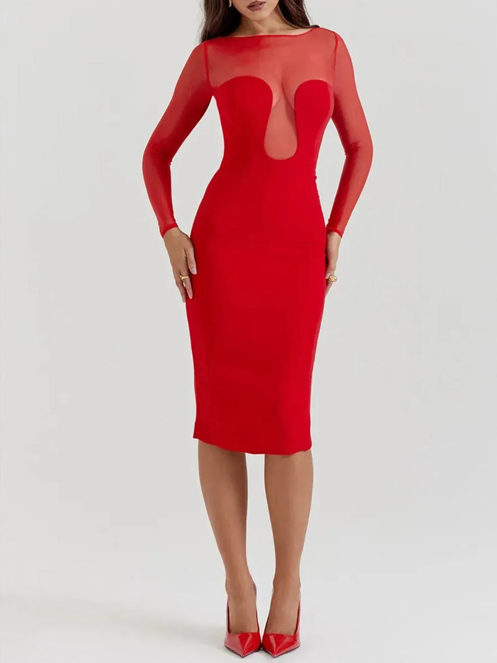 Lucia Backless Split Bodycon Midi Dress