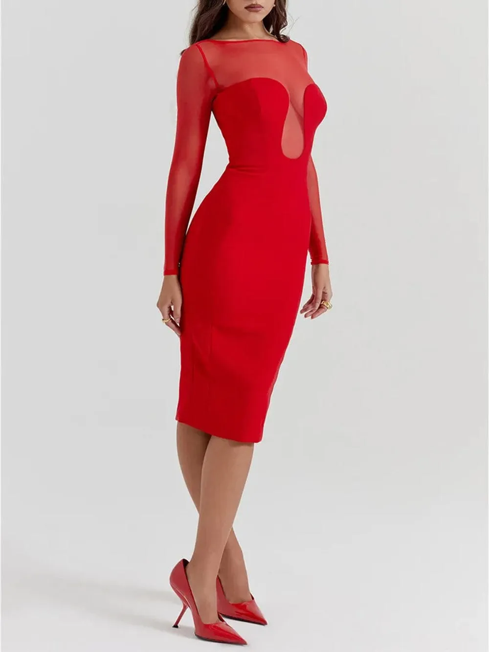 Lucia Backless Split Bodycon Midi Dress