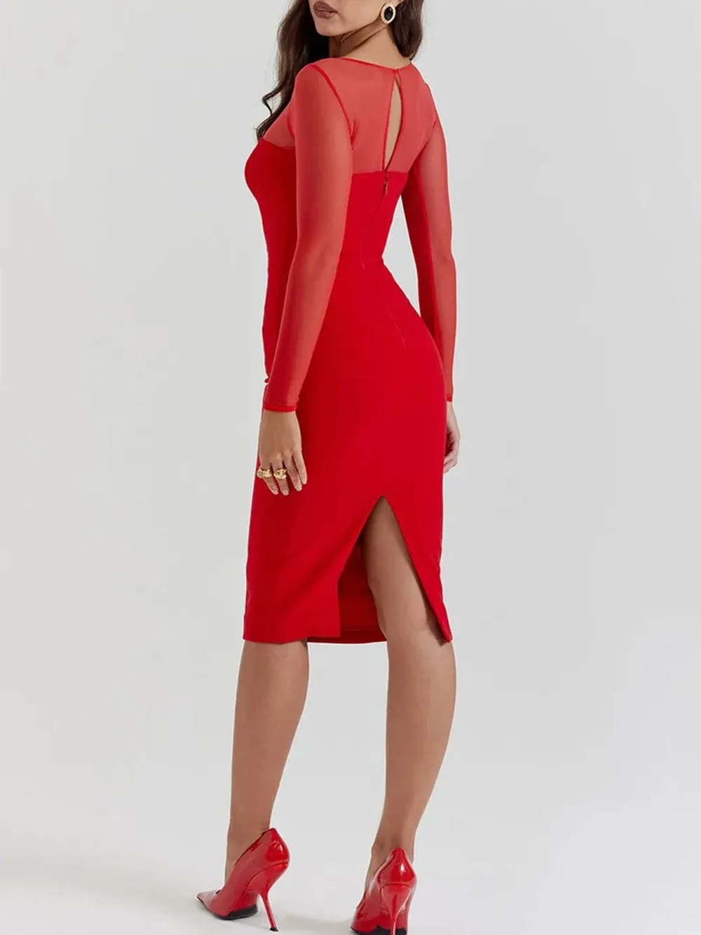 Lucia Backless Split Bodycon Midi Dress