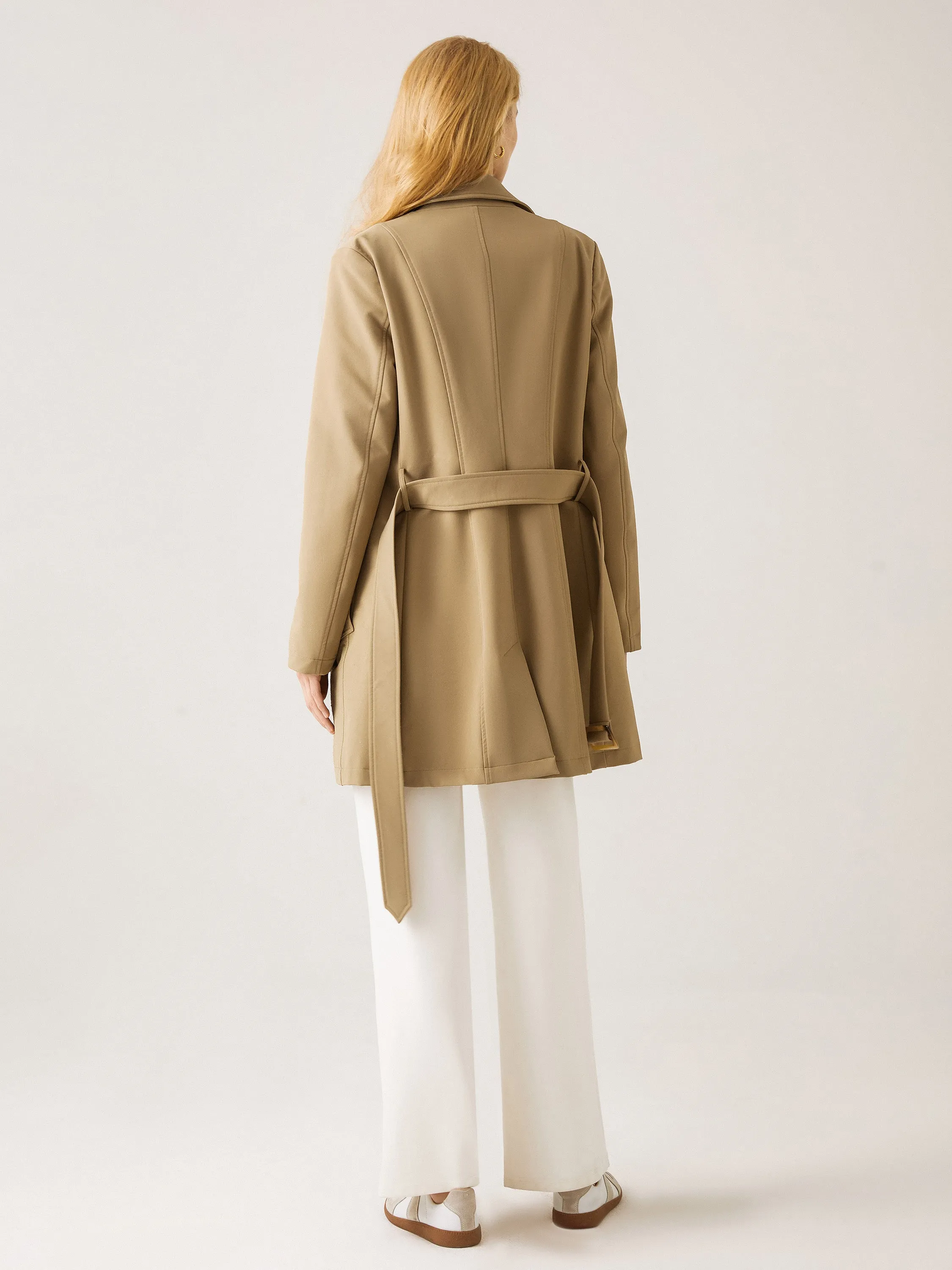 Matte Water-Repellent Trench Coat