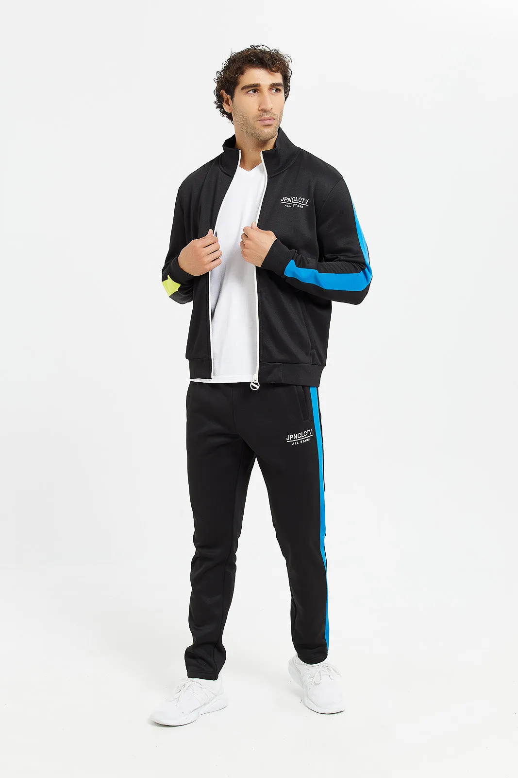 Men Black Training Track Jacket