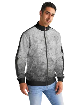 Men's Jacket, Black & Gray Stripe-Sleeve Track Jacket