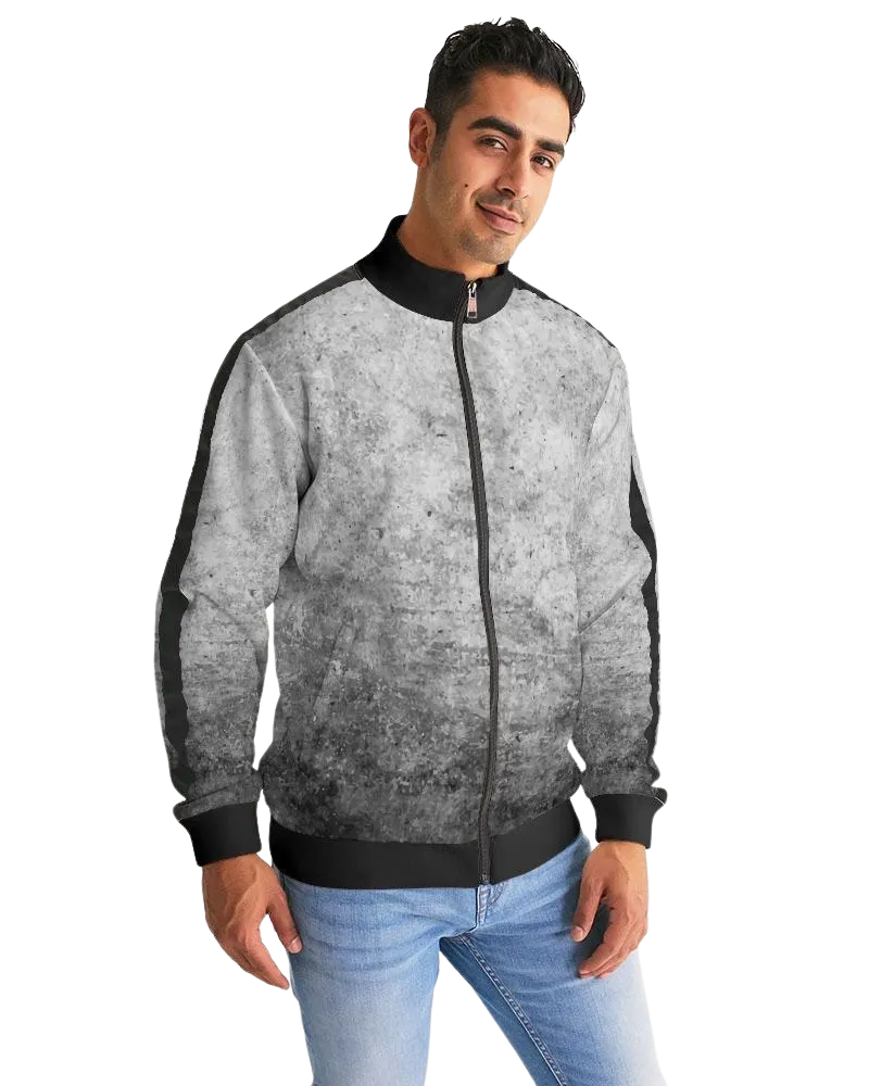 Men's Jacket, Black & Gray Stripe-Sleeve Track Jacket