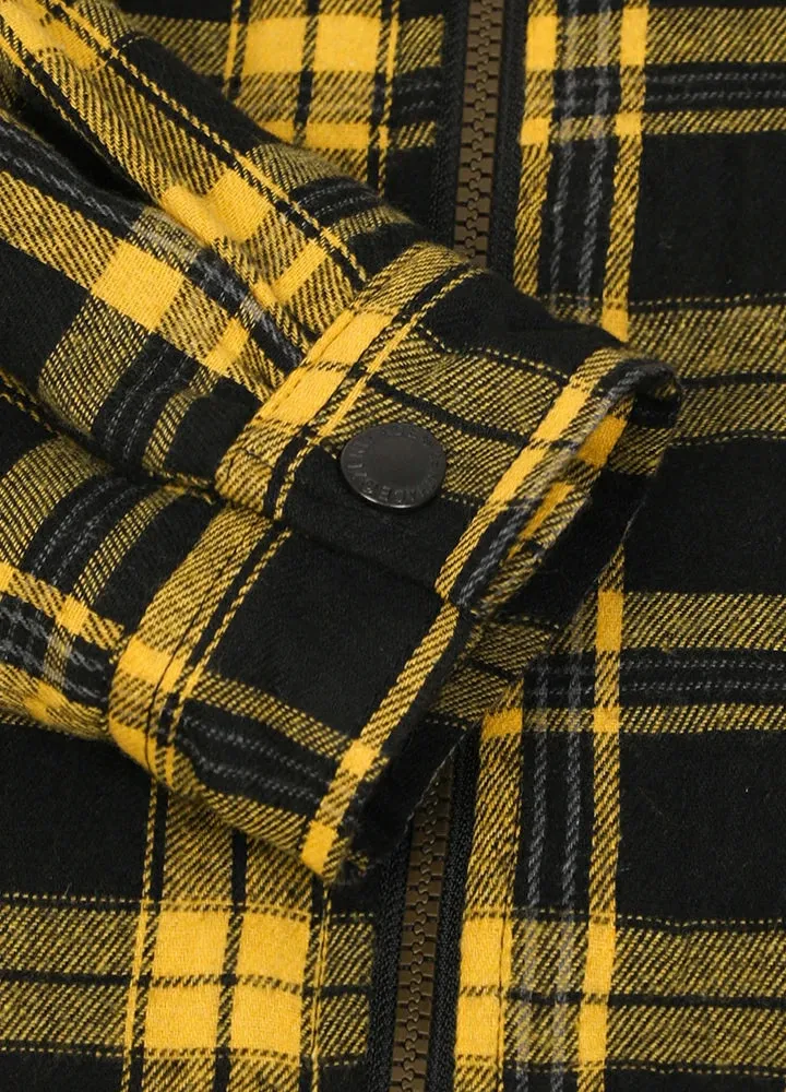 Men's Sherpa Lined Flannel Shirt Jacket with Hood,Plaid Shirt-Jac