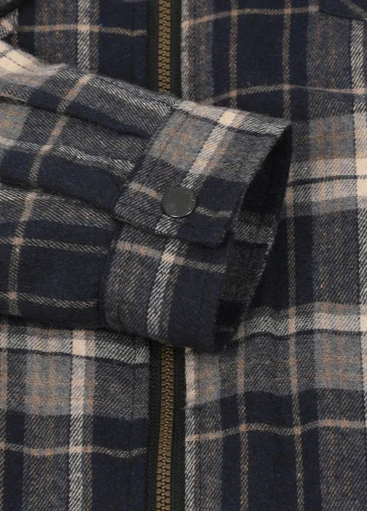 Men's Sherpa Lined Flannel Shirt Jacket with Hood,Plaid Shirt-Jac