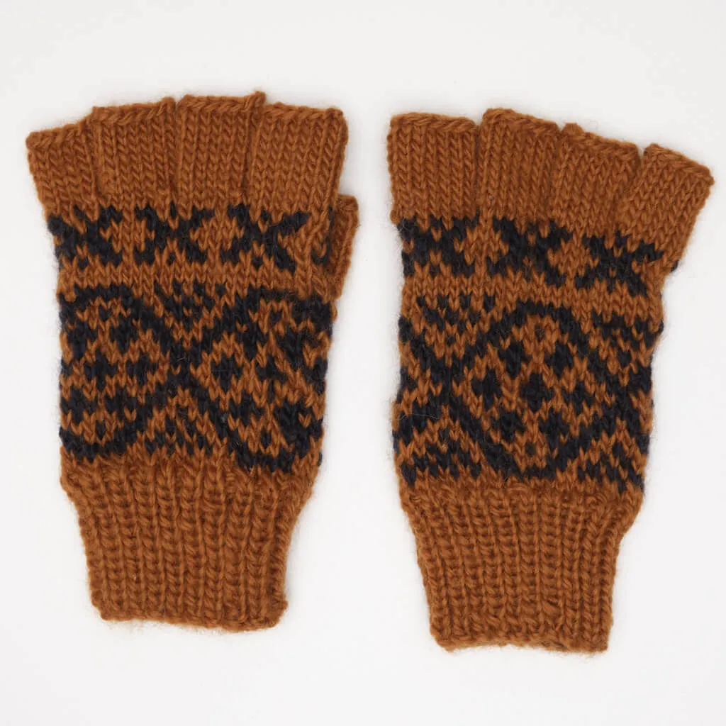 Mirta Fingerless Jacquard Mittens