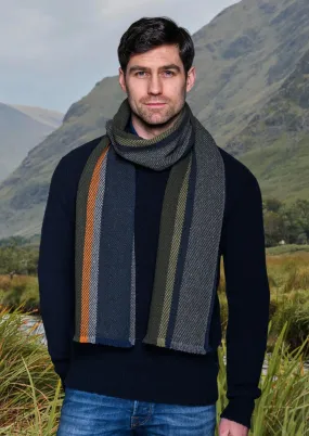 Mucros Donegal Scarf | Orange Stripe