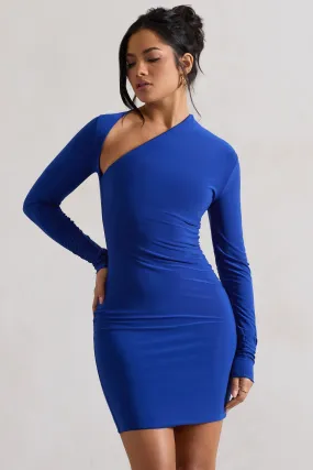 Myth | Royal Blue Cut-Out Long-Sleeve Mini Dress