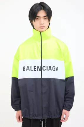 Neon Yellow & Black Nylon Track Jacket