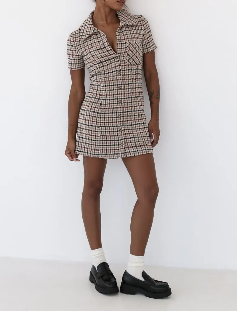 Notting Hill Mini Dress | Newbury Plaid Tweed