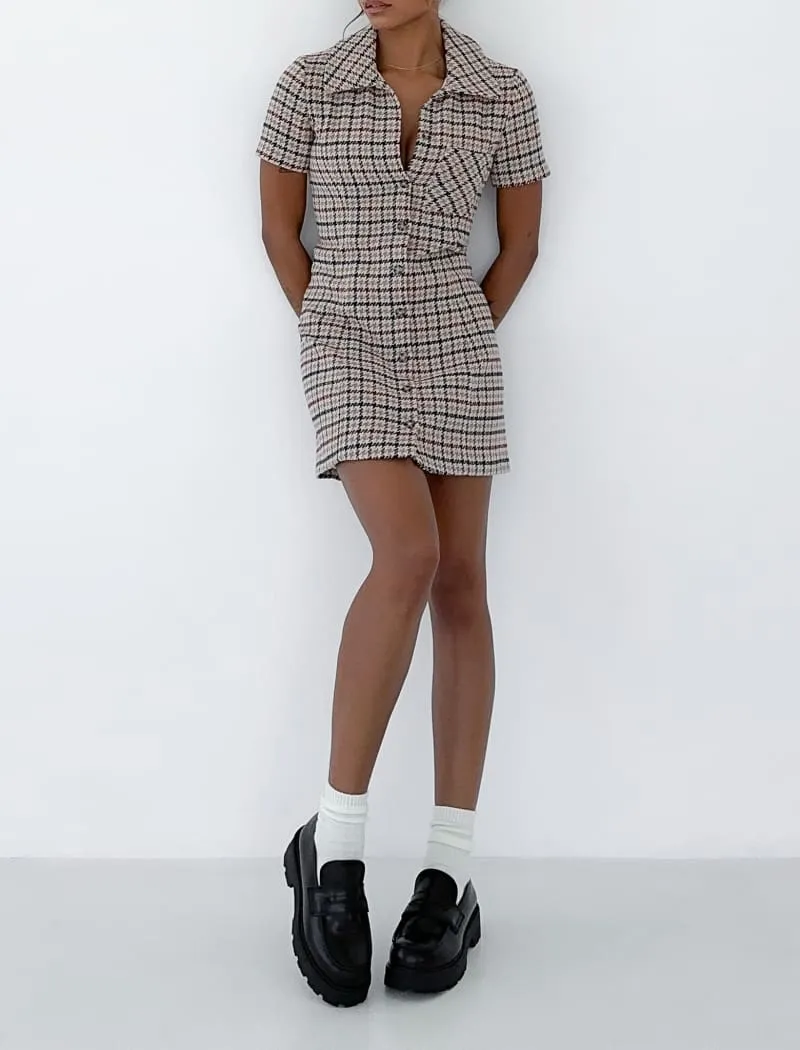 Notting Hill Mini Dress | Newbury Plaid Tweed