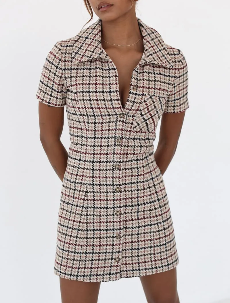 Notting Hill Mini Dress | Newbury Plaid Tweed