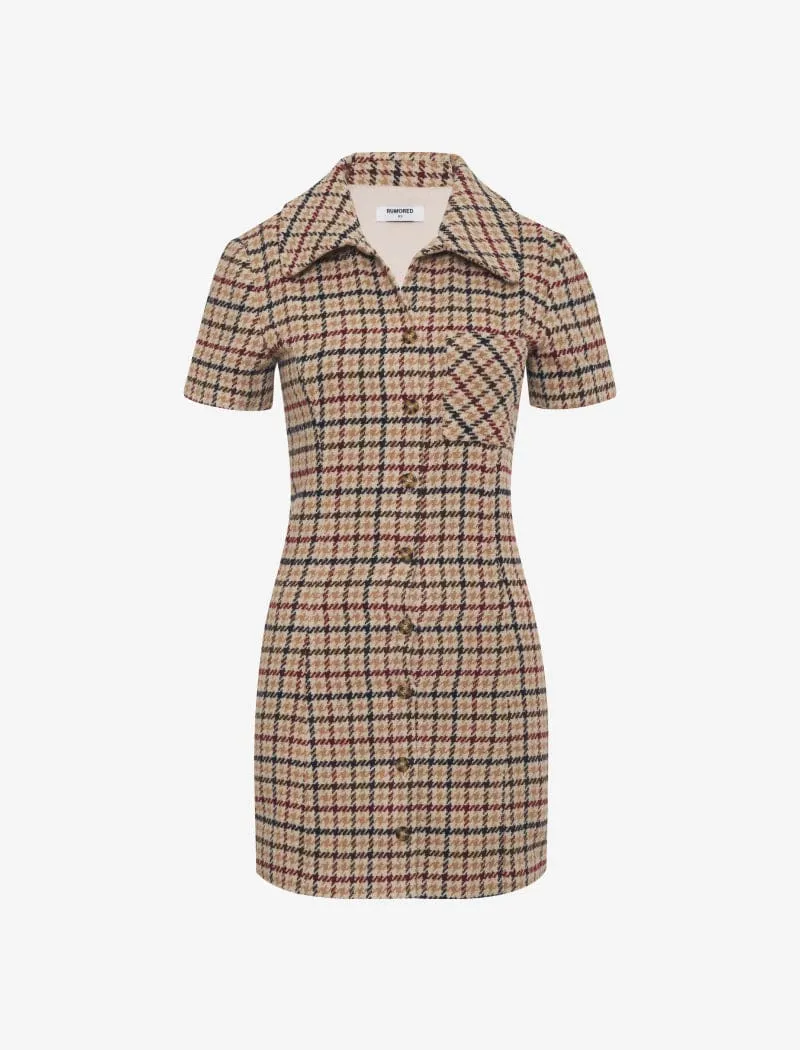 Notting Hill Mini Dress | Newbury Plaid Tweed