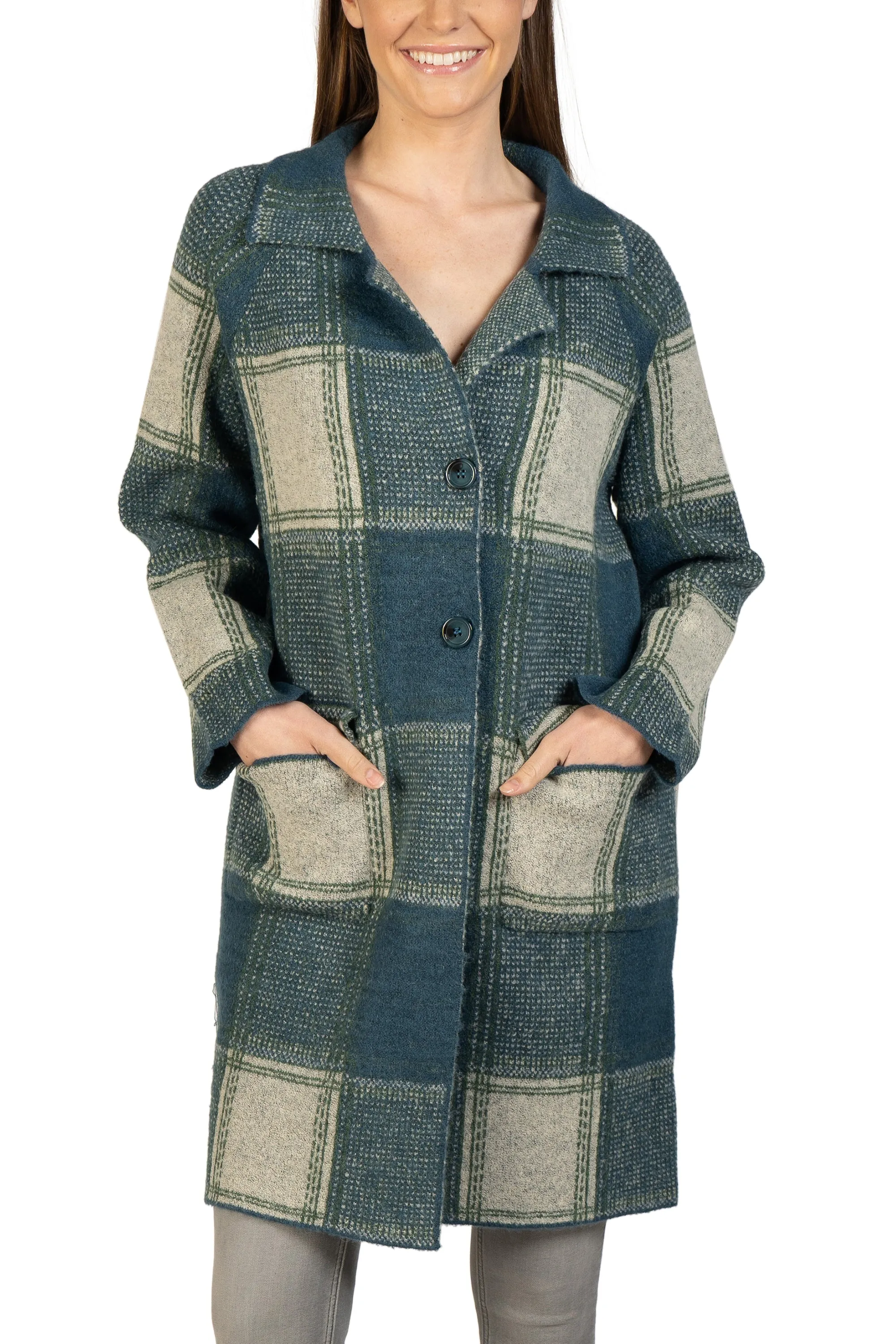 Plaid Collared Cardigan