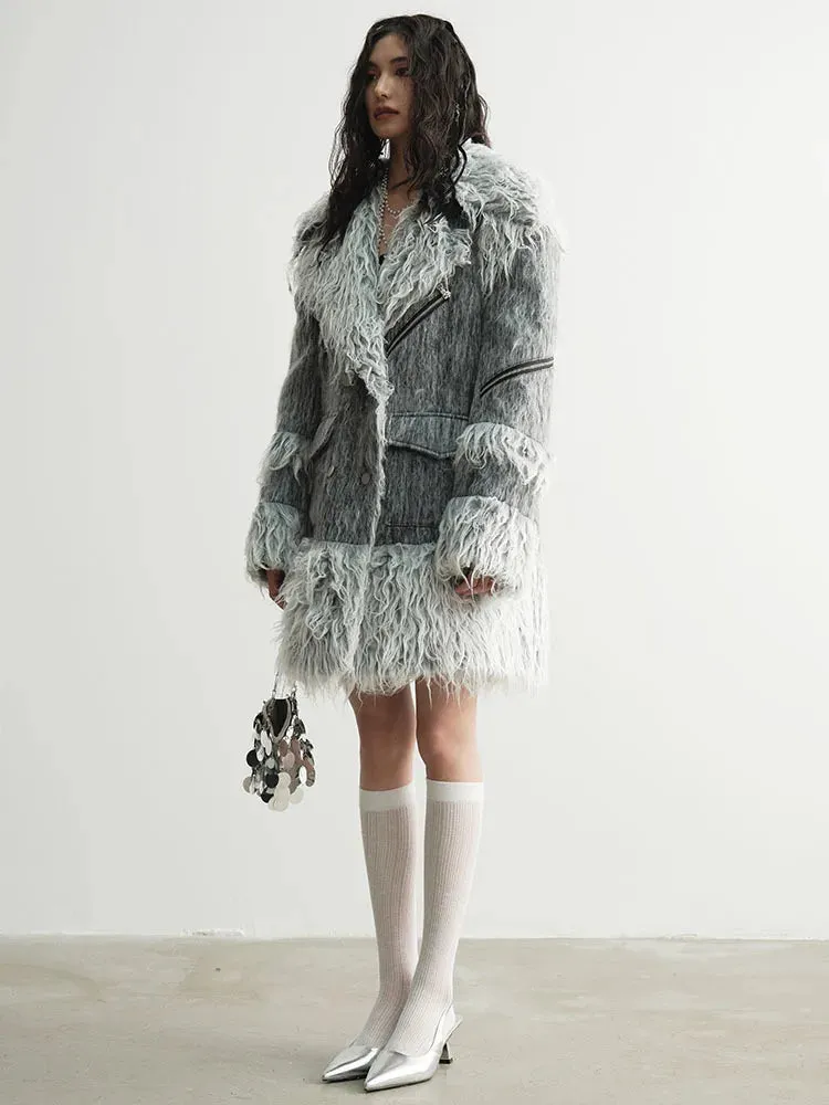 Preandie Zipper Fuzz Coat