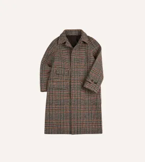 Prince of Wales Check Wool Raglan Coat