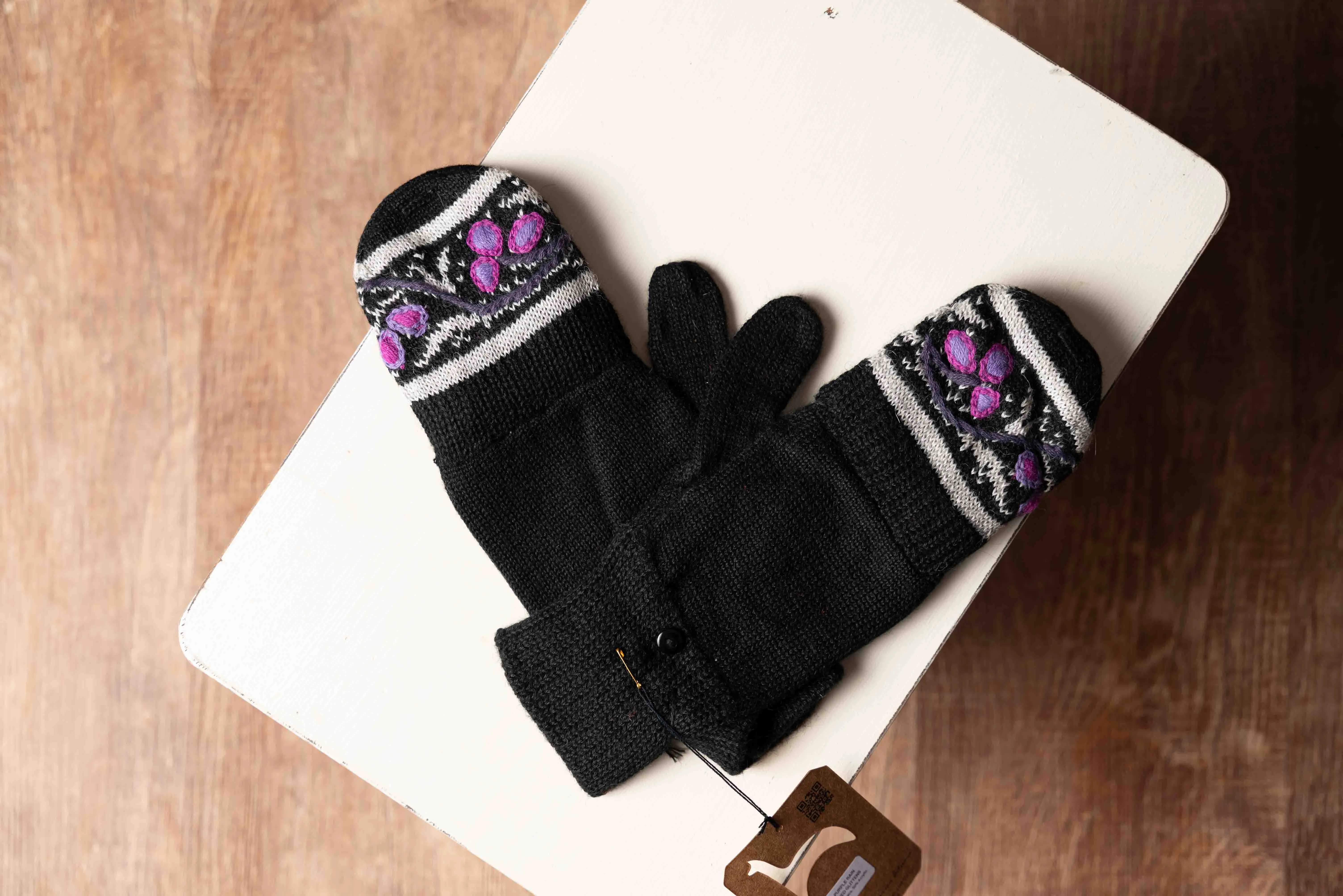 Purple Rain Glitten (Fingerless gloves with flap)