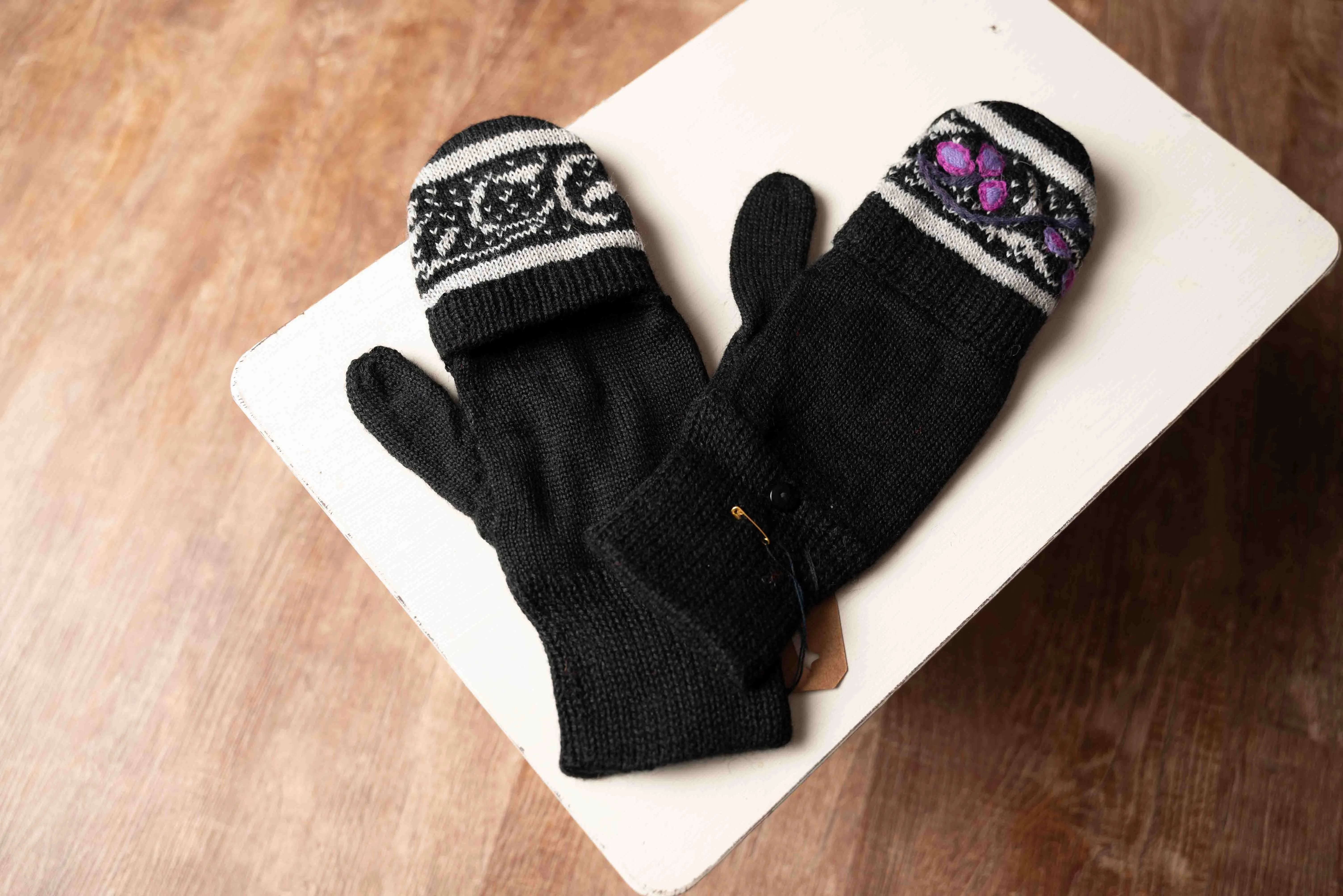 Purple Rain Glitten (Fingerless gloves with flap)