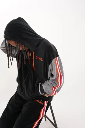 "COOGI" -Logo Embroidery Velour Track Jacket/Pants-