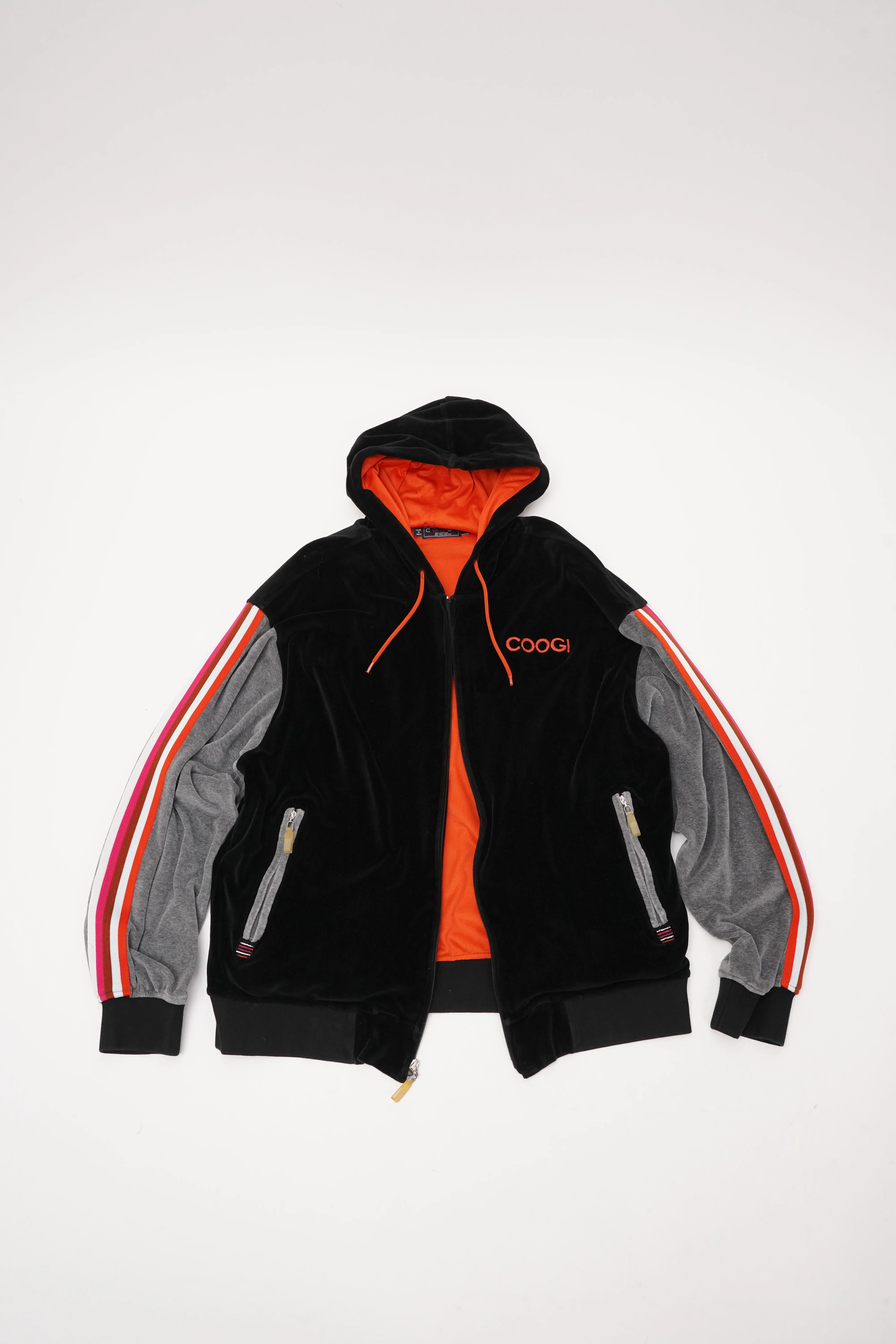 "COOGI" -Logo Embroidery Velour Track Jacket/Pants-