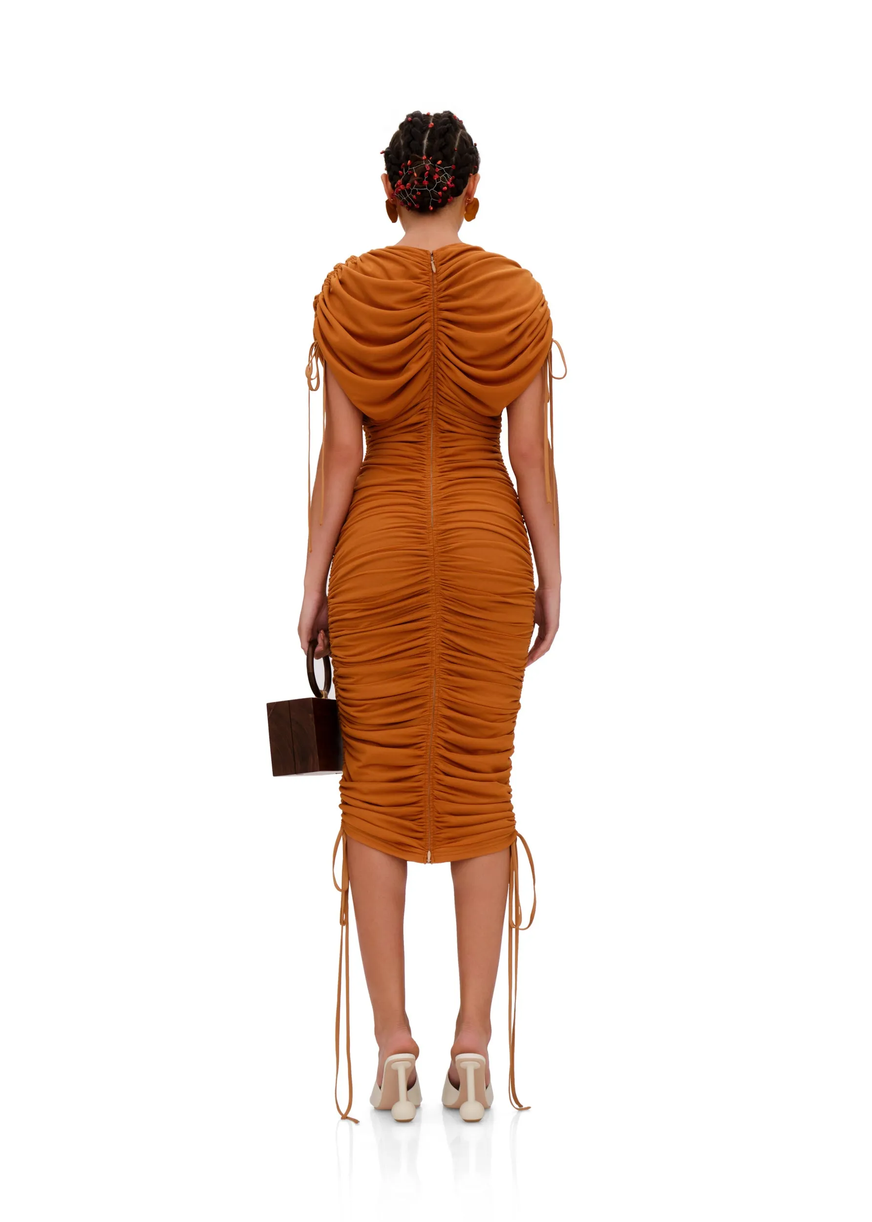 RATU MESH DRESS - CARAMEL