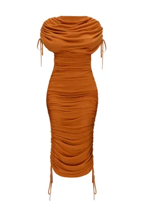 RATU MESH DRESS - CARAMEL