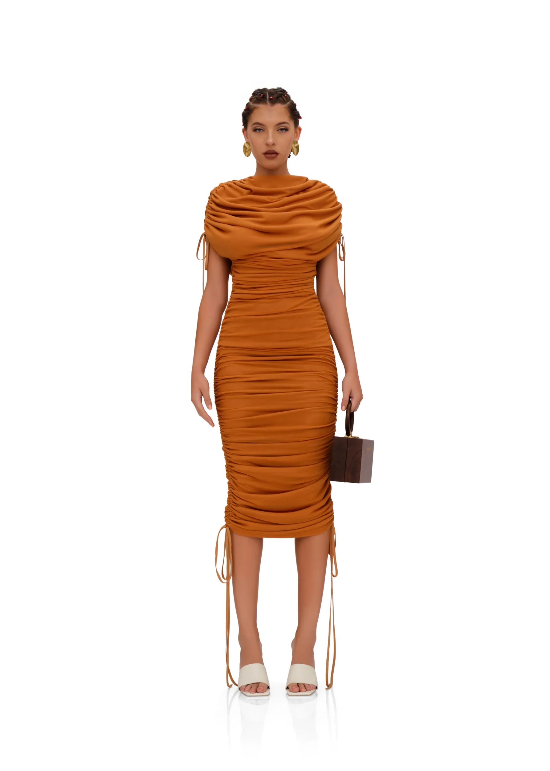 RATU MESH DRESS - CARAMEL