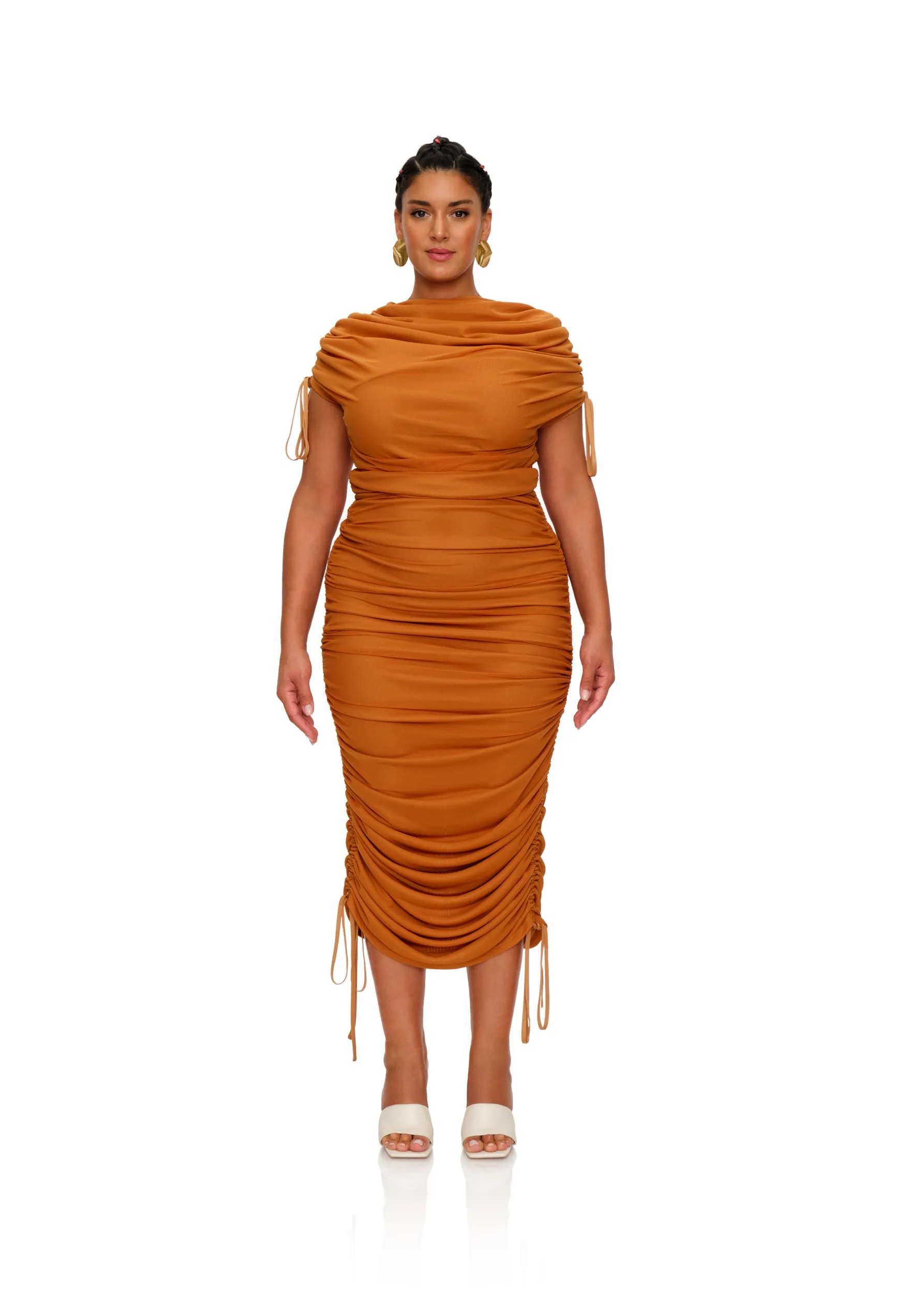 RATU MESH DRESS - CARAMEL