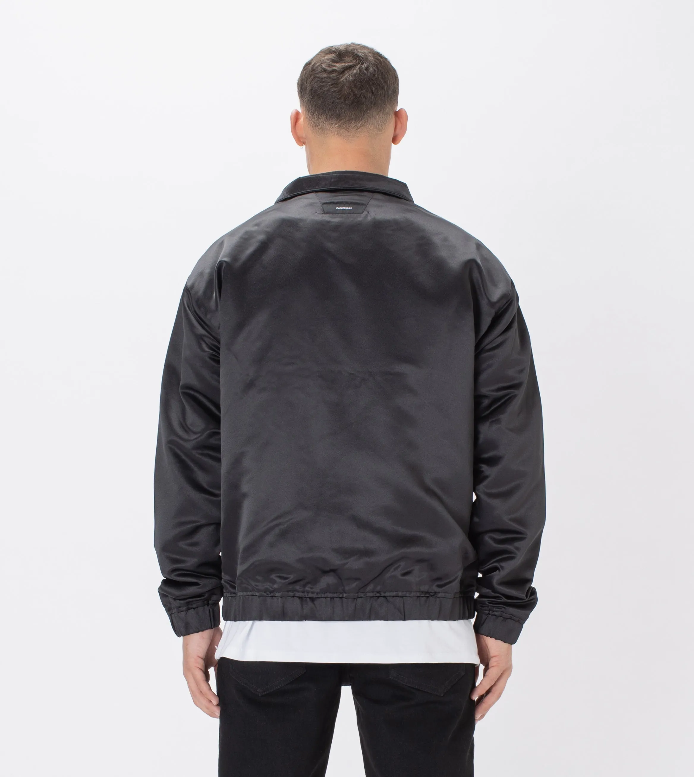 Satin Track Jacket Black