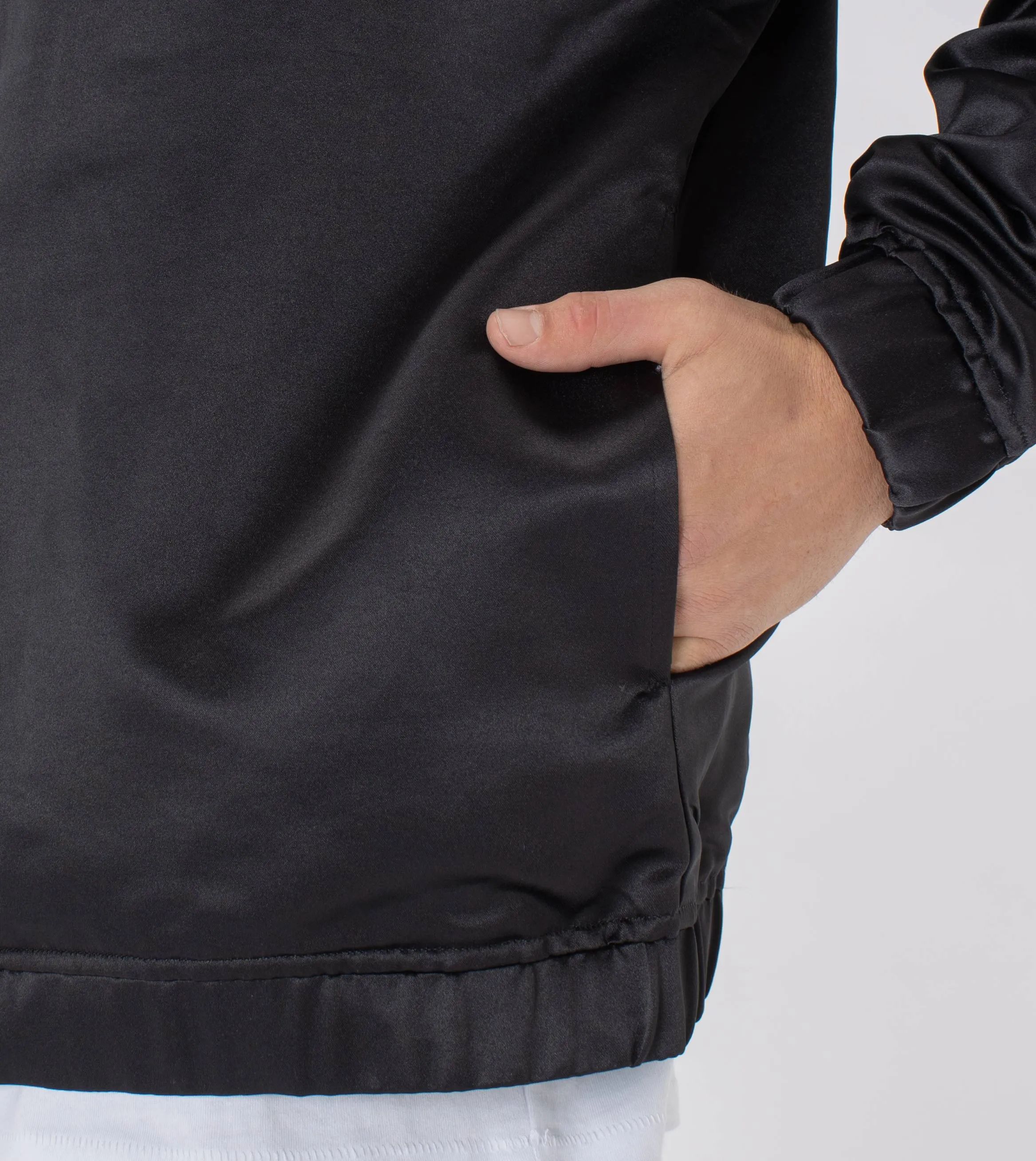 Satin Track Jacket Black